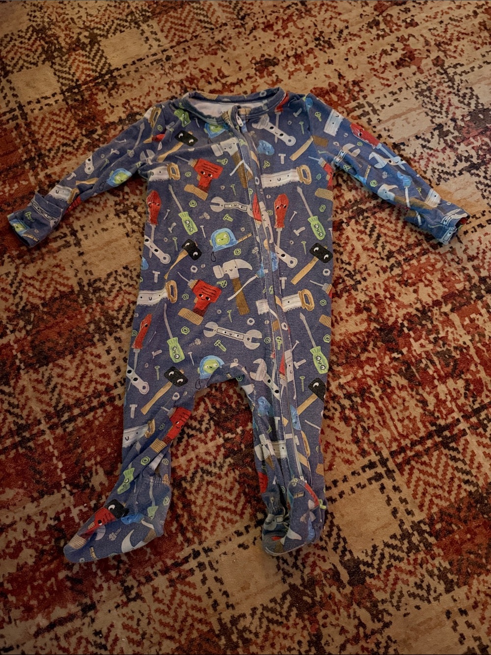 Angel Dear Blue Tool & Vehicle Footed One-Piece